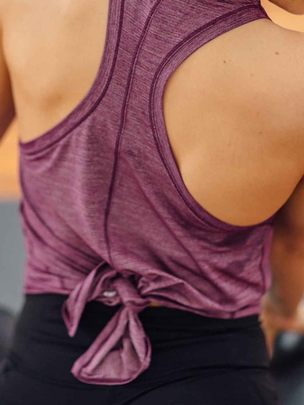 lululemon athletica Plum Heather Racerback Tie-Back Tank